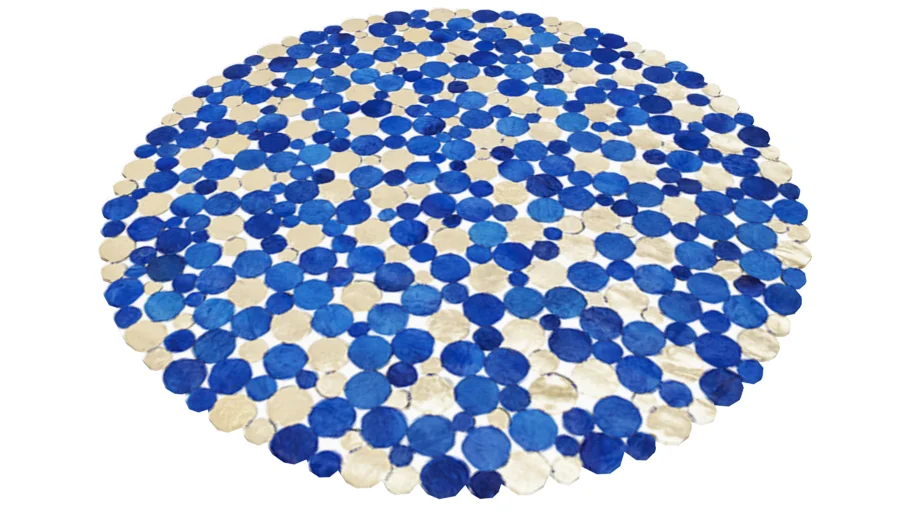 61306 Carpet Circle Blue-Gold 150cm