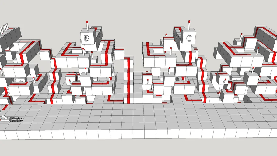 Minecraft 4 Bit Binary Counter with Oscillator
