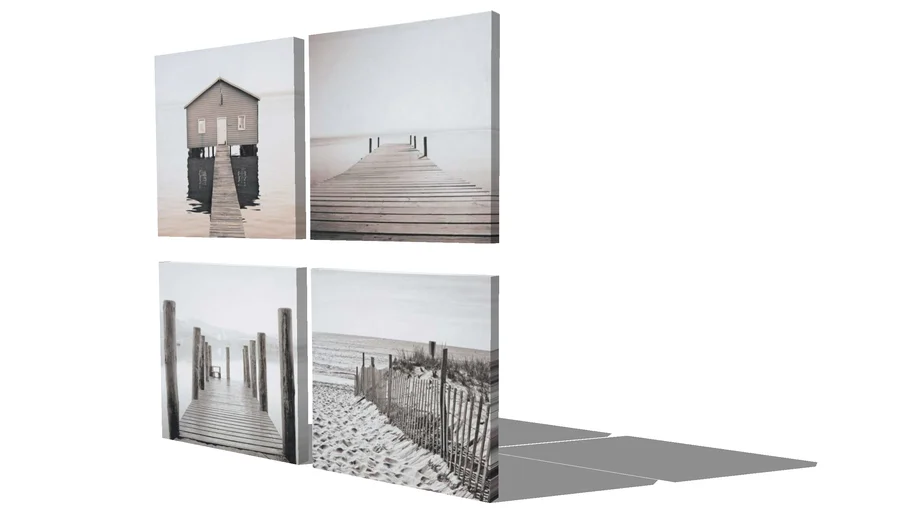 4 tableaux bord de mer