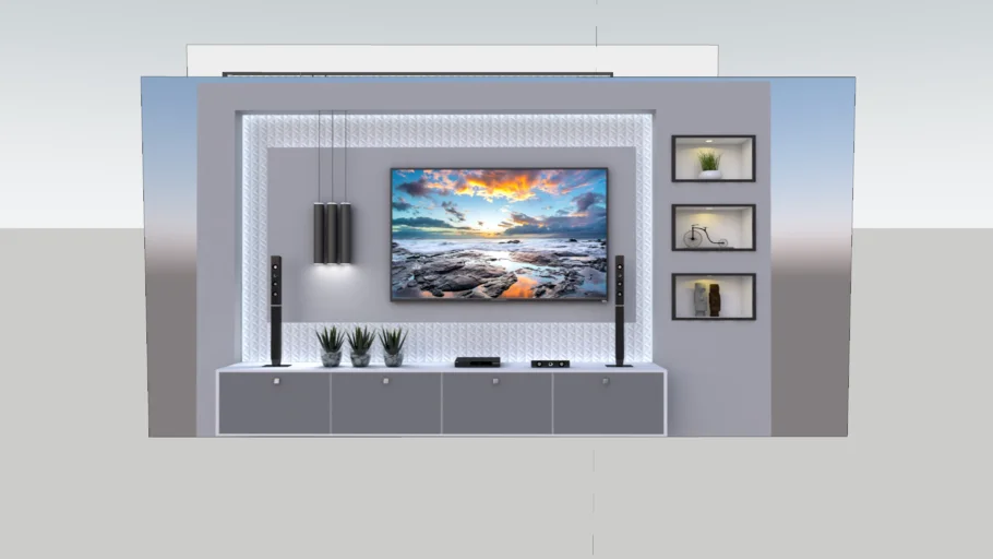 TV Unit Modern - Vray Render Ready