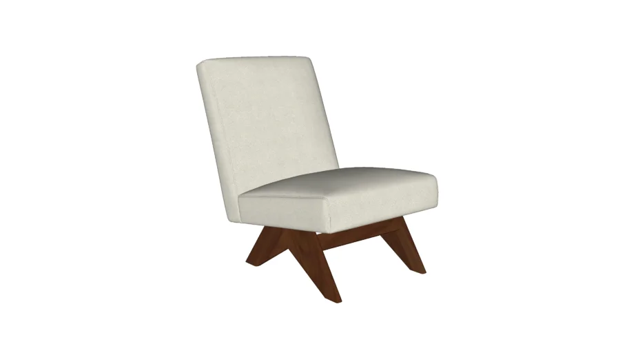 Easy Lounge Armless Sofa - Boucle creme - Brown frame - DETJER®