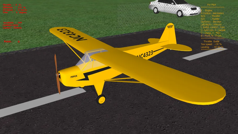 Sketchyphysics RC Piper J3 CUB with Race