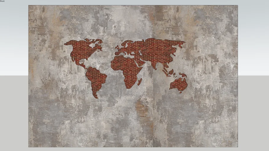 WALL DECORATION ( CONCRETE WORLD MAP)