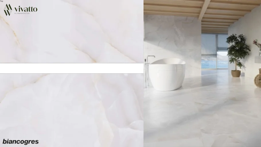 Ônix Bianco Lux 90x180cm - Biancogres Porcelanato