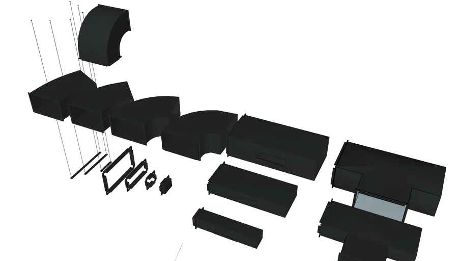 Thư viện sketchup ống kỹ thuật trên trần 2