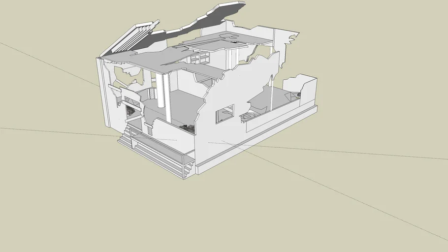 destroyed house