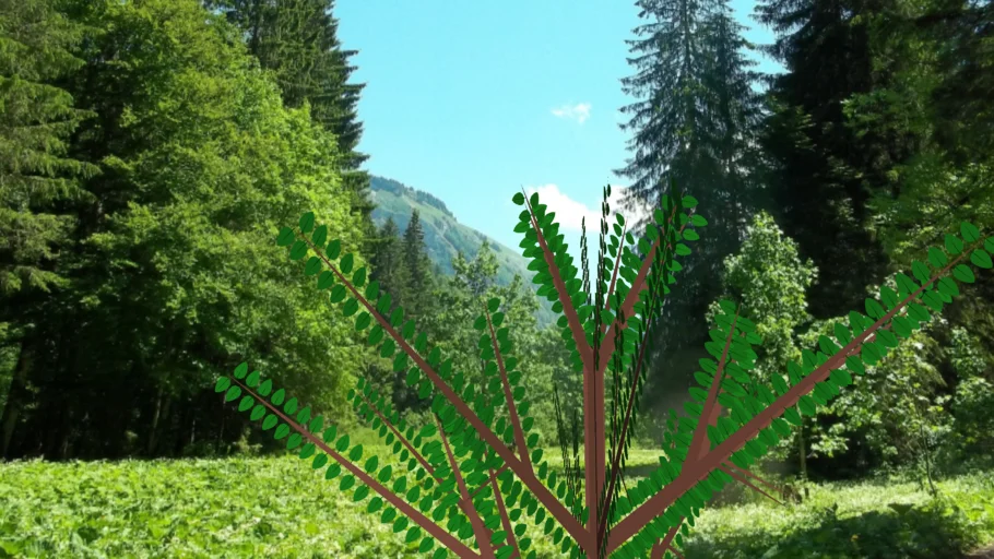 Foret d'arbres en 3D