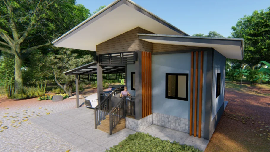 บ้านชั้นเดียว+1+ห้องนอน เล็กๆ