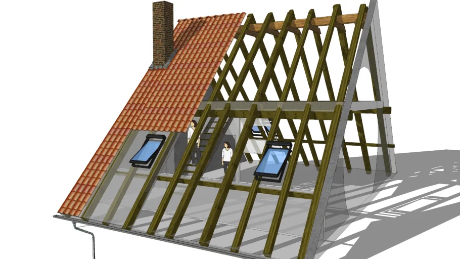 Dachstuhl, Dachausbau, Modernisierung vom Dachgeschoss, Roof, attic conversion, modernization of the attic, Vigas, la extensión del techo, Modernización de la planta ático,