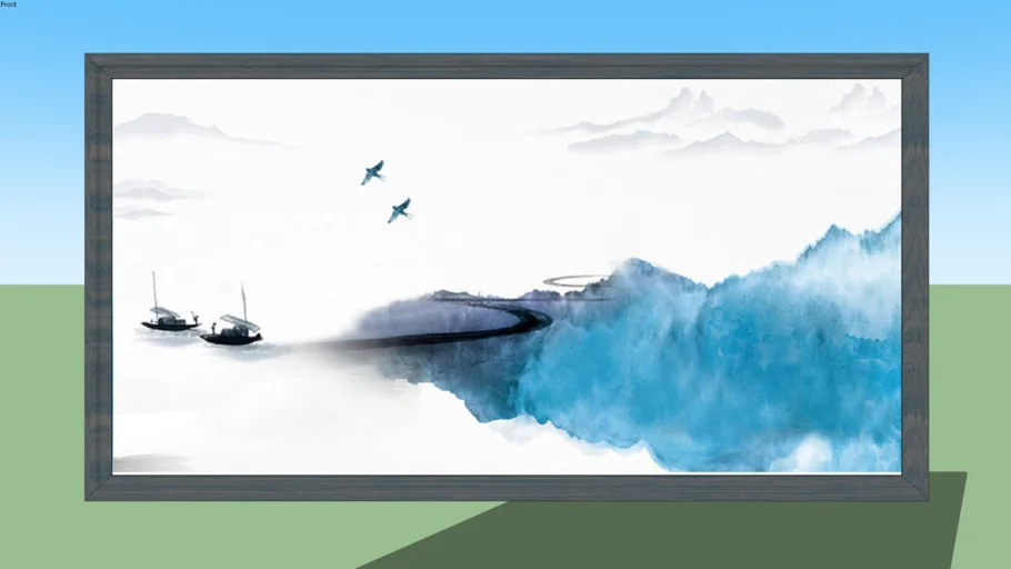 Painting with minimalist landscape 