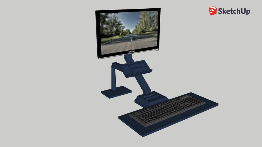 soporte monitor con teclado