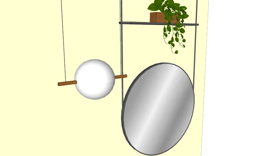 Round Mirror with Pendant