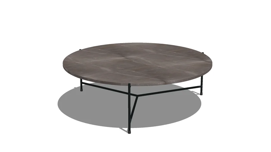 Mesa de Centro Redonda Mármore Bronze Armani Ø 110cm