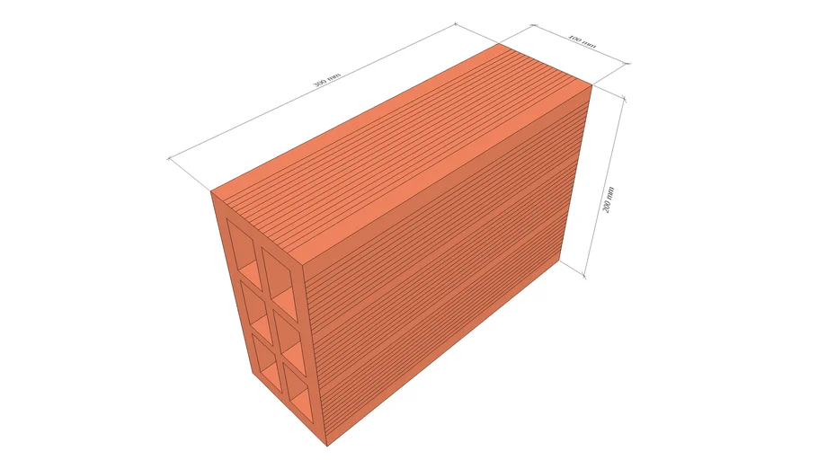 Ladrillo Arcilla H10 20x30x10 cm