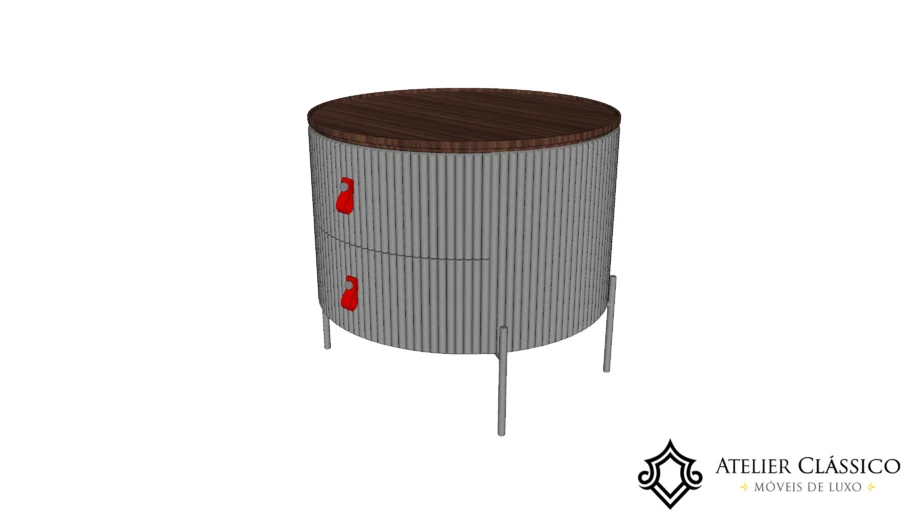 Mesa de Cabeceira Durnell Ripado 2 Gavetas