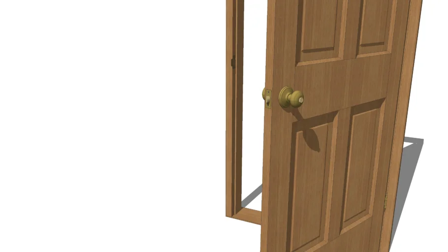 Accurate, detailed, Mid poly, wooden door assembly