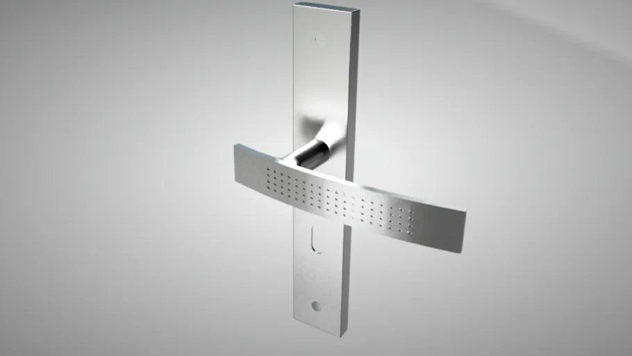 poignées de porte Louna trou de clé INSPIRE, aluminium entraxe 195 mm