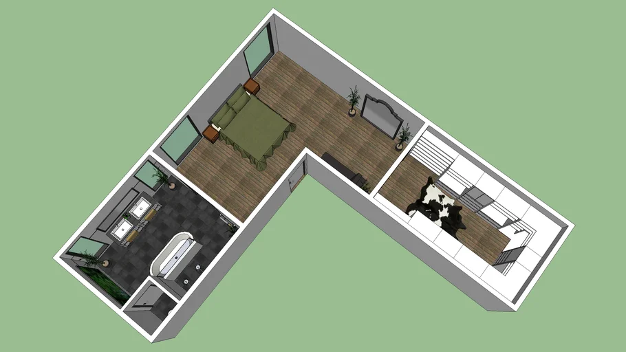 Big masterbedroom with walk in closet and bathroom