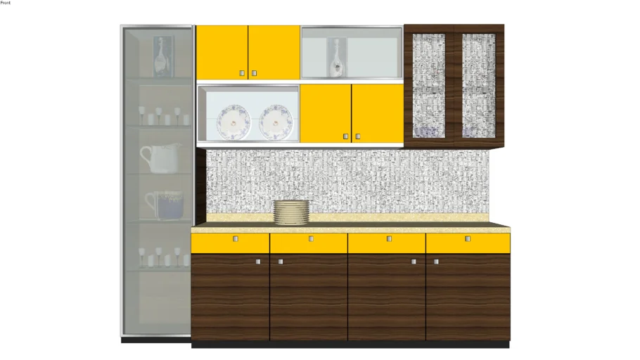 CROCKERY UNIT+KITCHEN+MODERN+GLASS+PLATE+WINE GLASS
