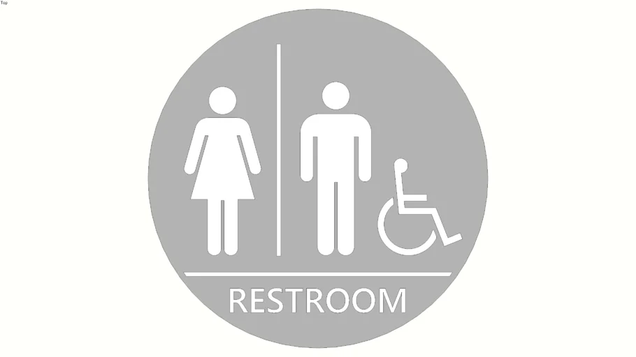 Women/Men/Handicap Restroom Sign (Clear Circular)