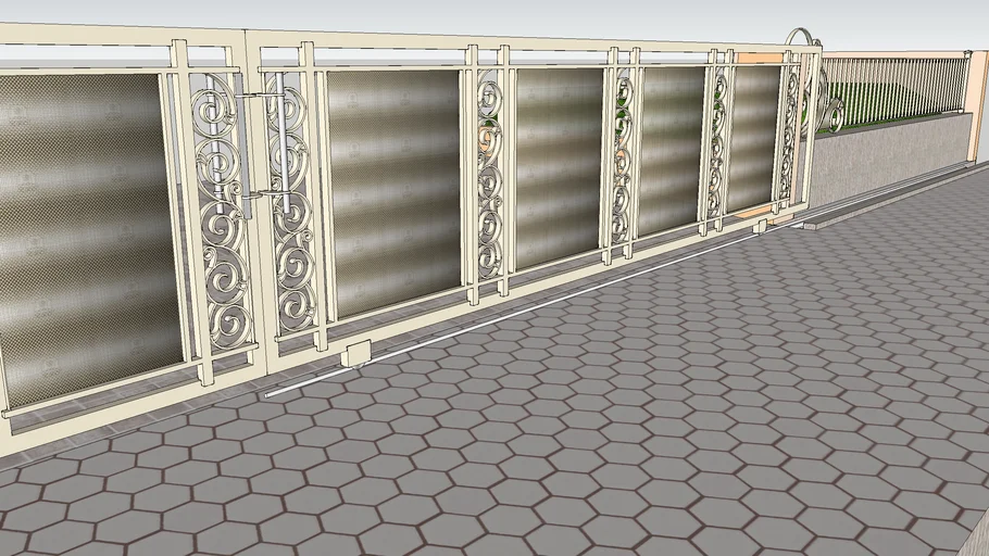 Pintu Gerbang dengan Plat Lubang Panorama
