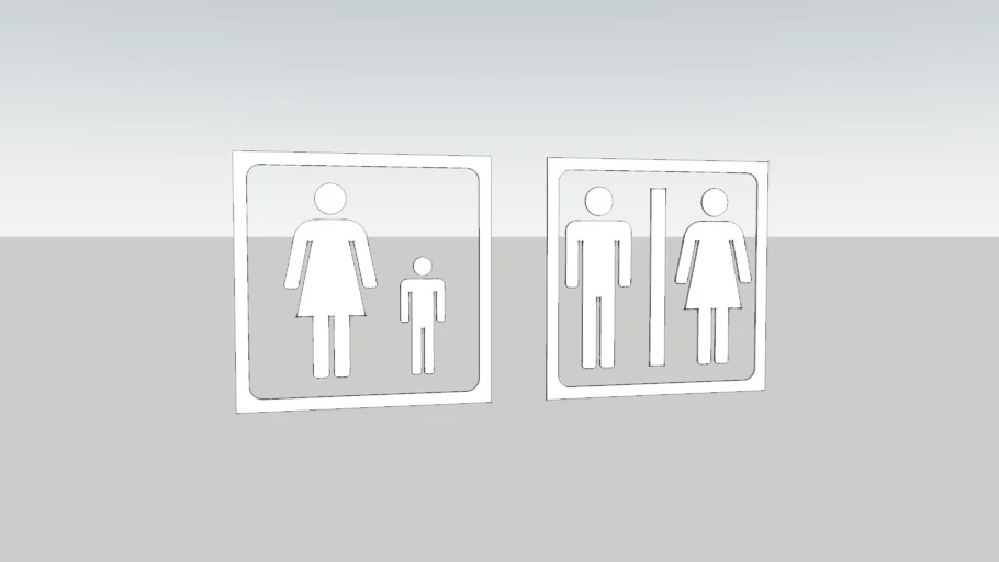 WC+baby care room Signs