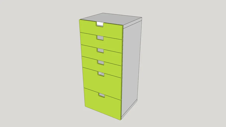 IKEA STUVA Storage combination with drawers, white, green