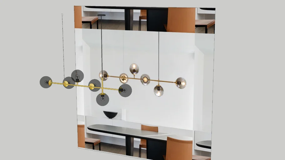 Đèn thả hiện đại 6 hạt đậu đen khói THCN02 (Modern Pendant Light)
