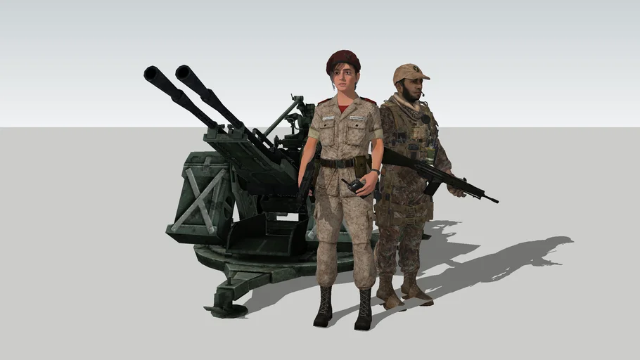 Soviet ZPU-2 Anti-Aircraft Gun Set 01