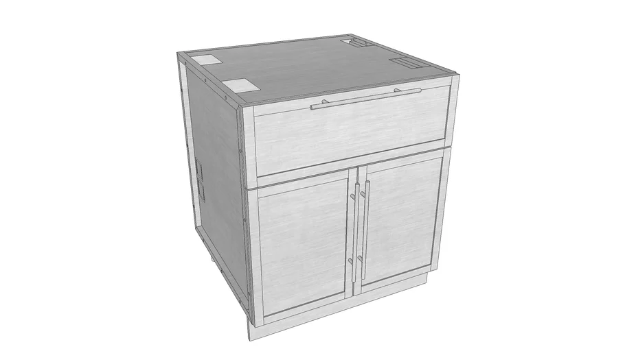 Outdoor 30" 1/3 drawer with door cabinet Alta door style