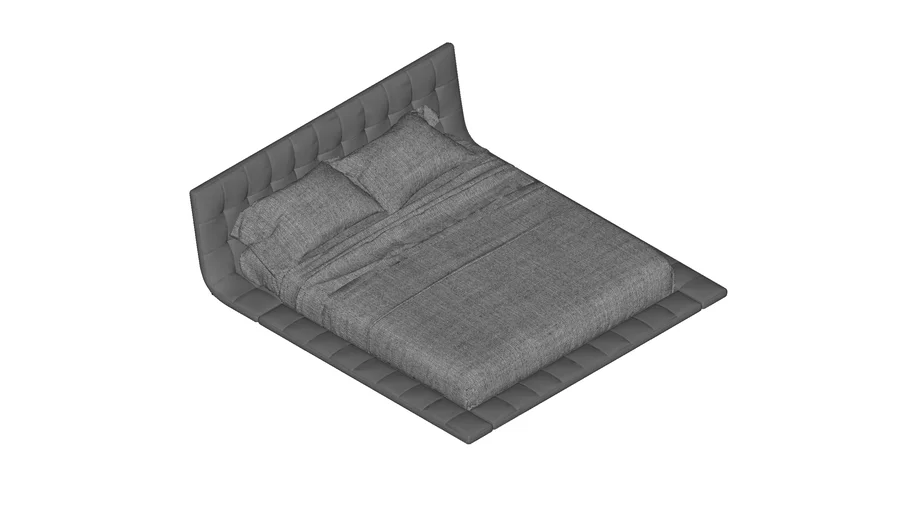 Cama Estofada Cinza