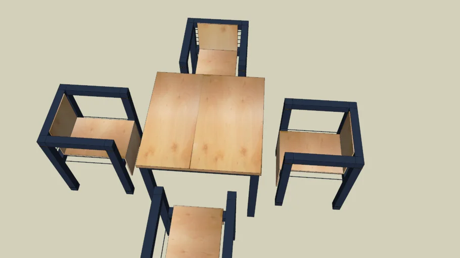 Silla Iesus-  cuatro sillas y mesa para cafetería