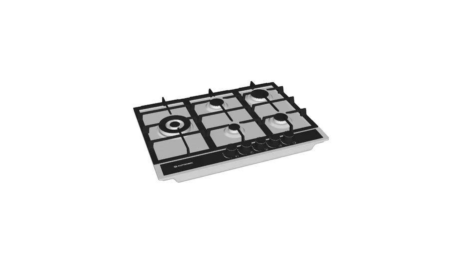 Cooktop Em Inox a Gás Elettromec Sole 5 Bocas 70cm