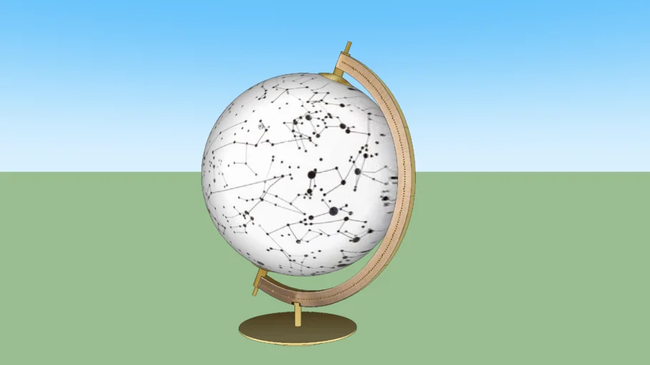 Globo terrestre branco e dourado