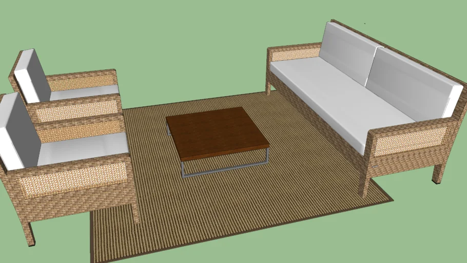 Conjunto de poltrona e sofa para area externa 