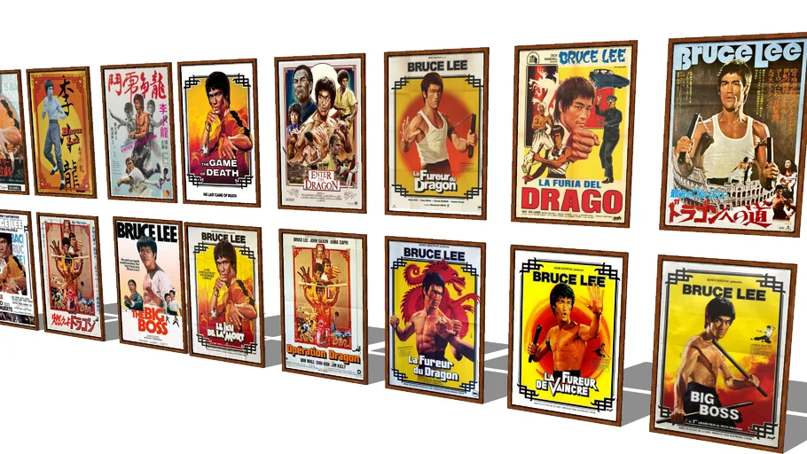 Movie posters of Bruce Lee