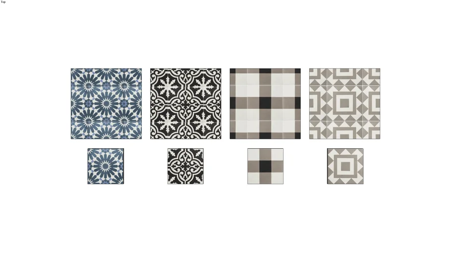 Clé Tile - Square Cement Tile Texture Palette