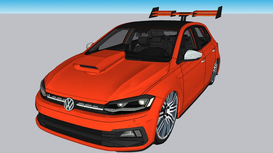 vw polo tuning red