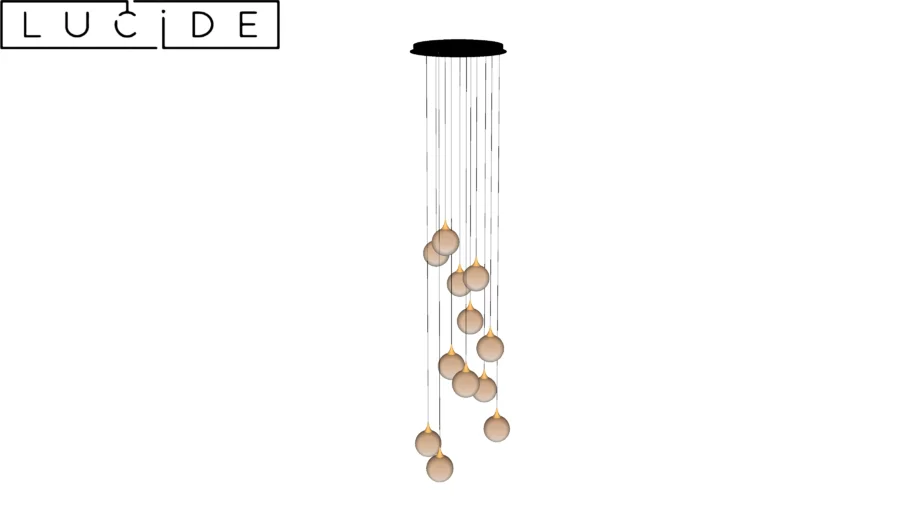 Lucide Premium GISELA - Pendant light - Ø 61 cm - LED Dim. - 12x3,5W 2700K - Amber