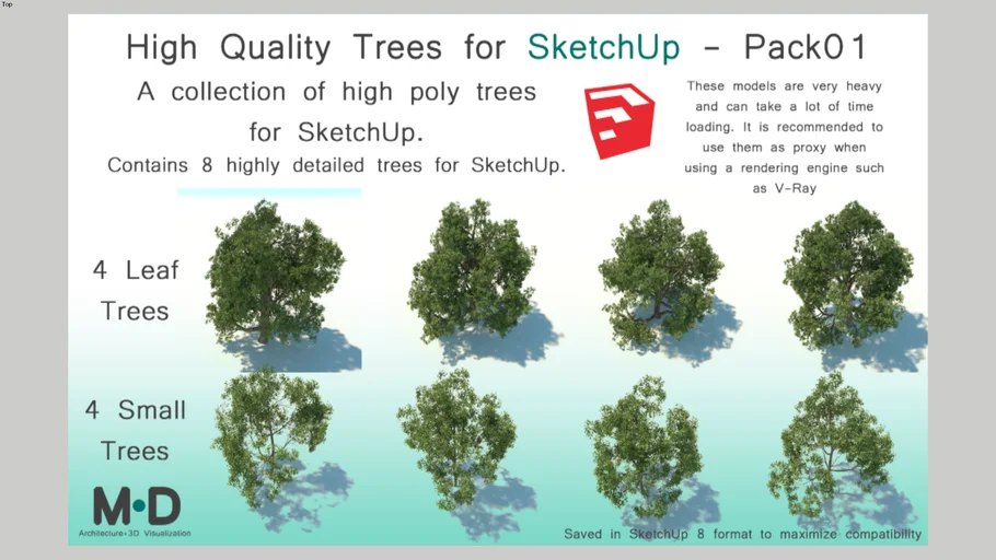 High Quality Trees for SketchUp - Pack01