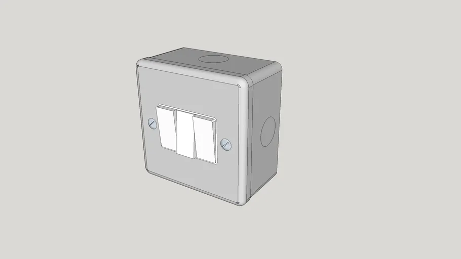 Metal Clad Light Switch, 3-Gang