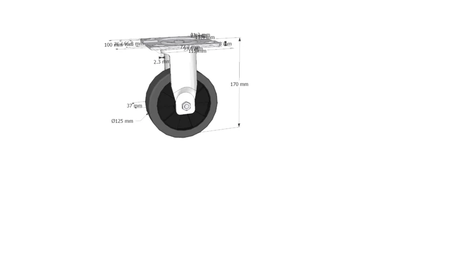 Bánh xe đẩy TPR 5Inch cố định