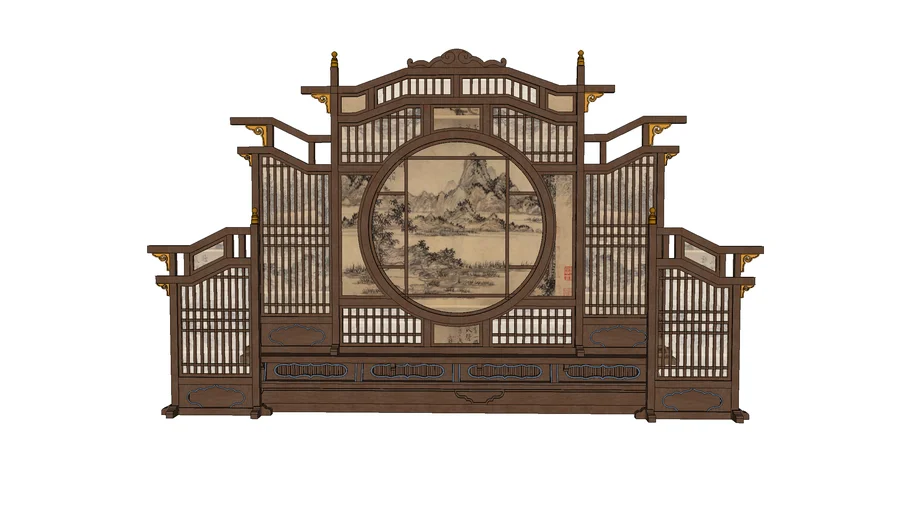 中式屏风隔断 www.1skp.com