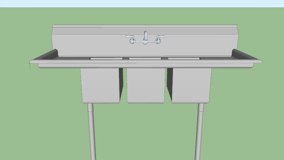 3 hole commercial sink