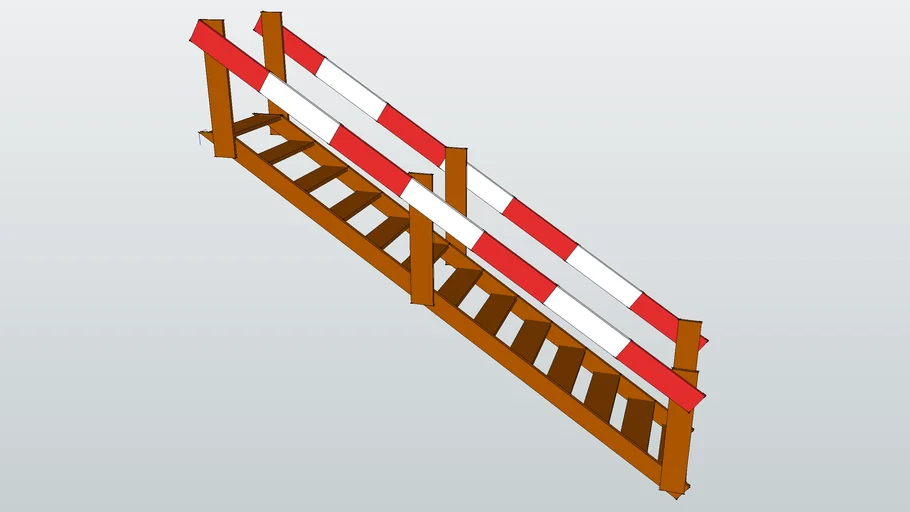 Escalier de chantier bois talus 3/2