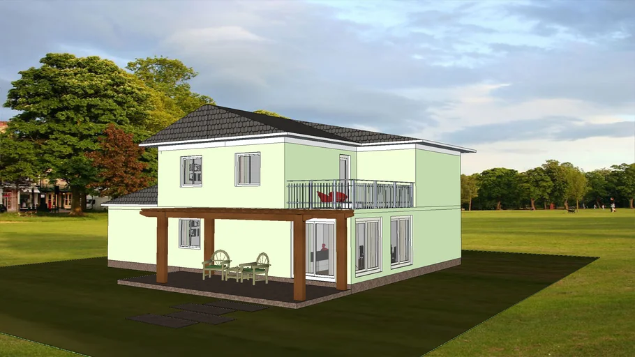  Modern house with interior,