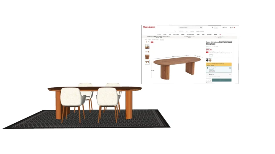 Oval Fluted Wood Dining Table - WORLD MARKET