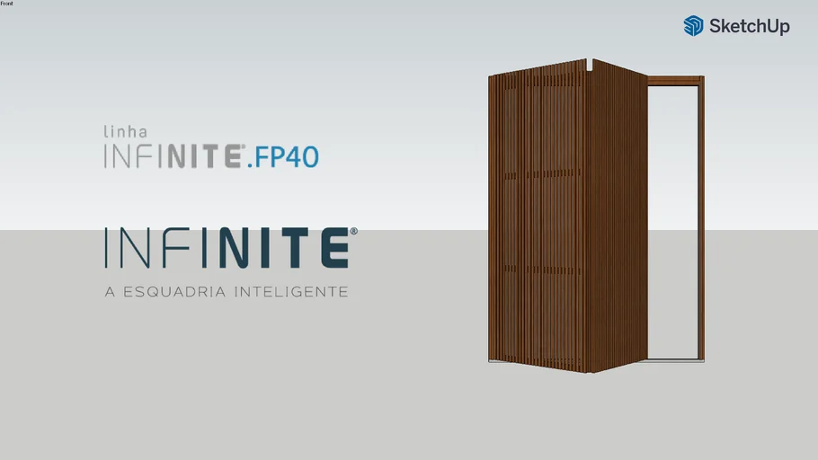INFINITE.FP40 Portas com 2 folhas dobráveis estilo ripado - Aberta