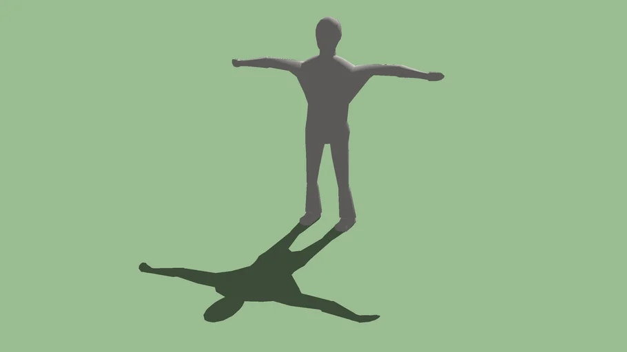 Human 3d Model T-pose Low poly character Sketchup