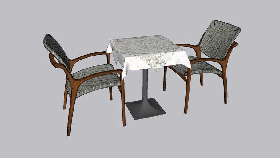 2 SEATING CHAIR AND TABLE RESTRO 01